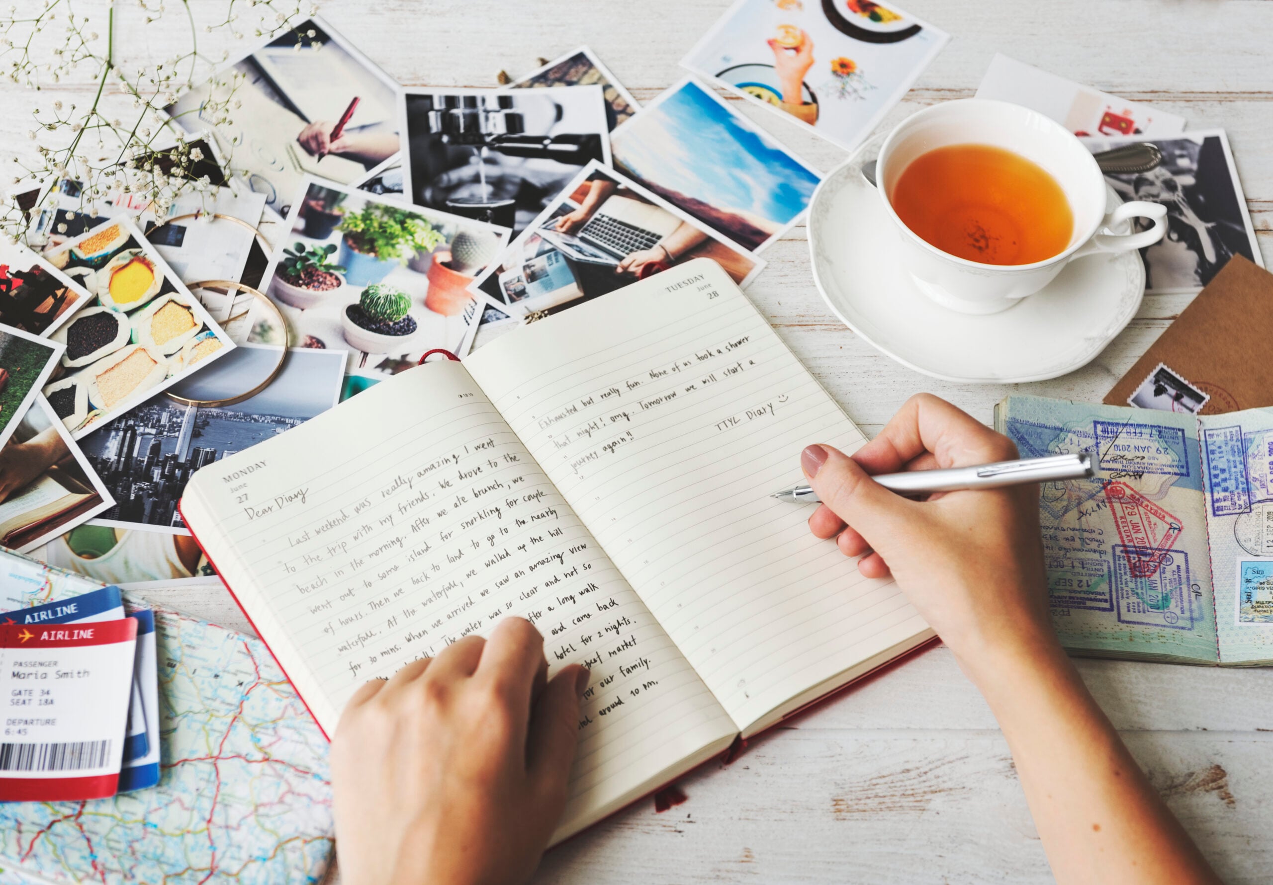 Writing in The Cozy Sparrow journal